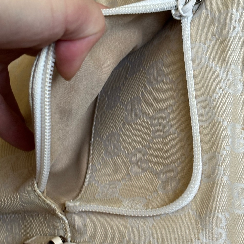 Auth GUCCI tote Shoulder bag GG pattern canvas leather Beige - Picture 7 of 16